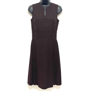 Ann Taylor Woman Chocolate Brown Pleated Sleeveless Dress Size 2
